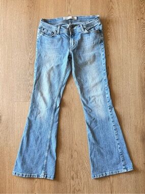 Y2k Express low rise light blue bootcut jeans